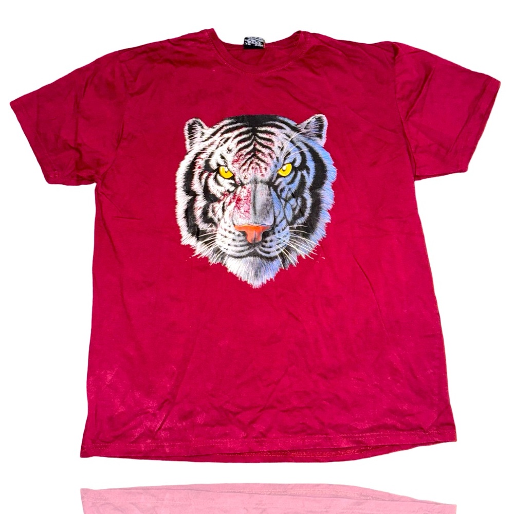 White Bengal Tiger Graphic Tee: Vintage Style by Sojo Sense: XXL